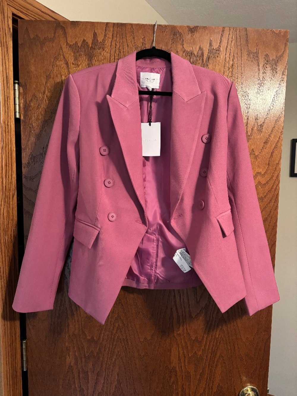 Grey lab - pink blazer